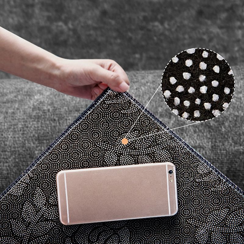 Modern Geometric Pattern Rug Grey Polyester Area Rug Non-Slip Backing Area Carpet for Living Room