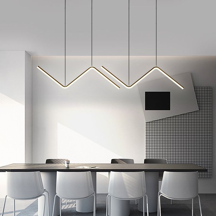 Ideas de iluminación de la isla ligera contemporánea de isla lineal 2 para la cocina