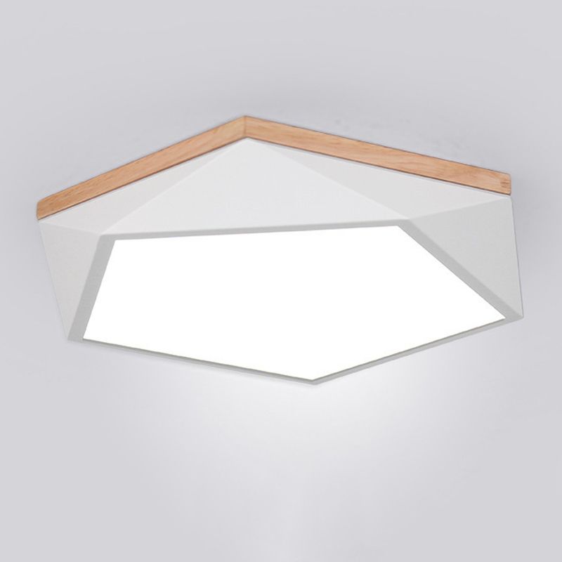 1 Light Hexagonal Ceiling Lamp Modern Macaron Style Metal Ceiling Lighting for Living Room