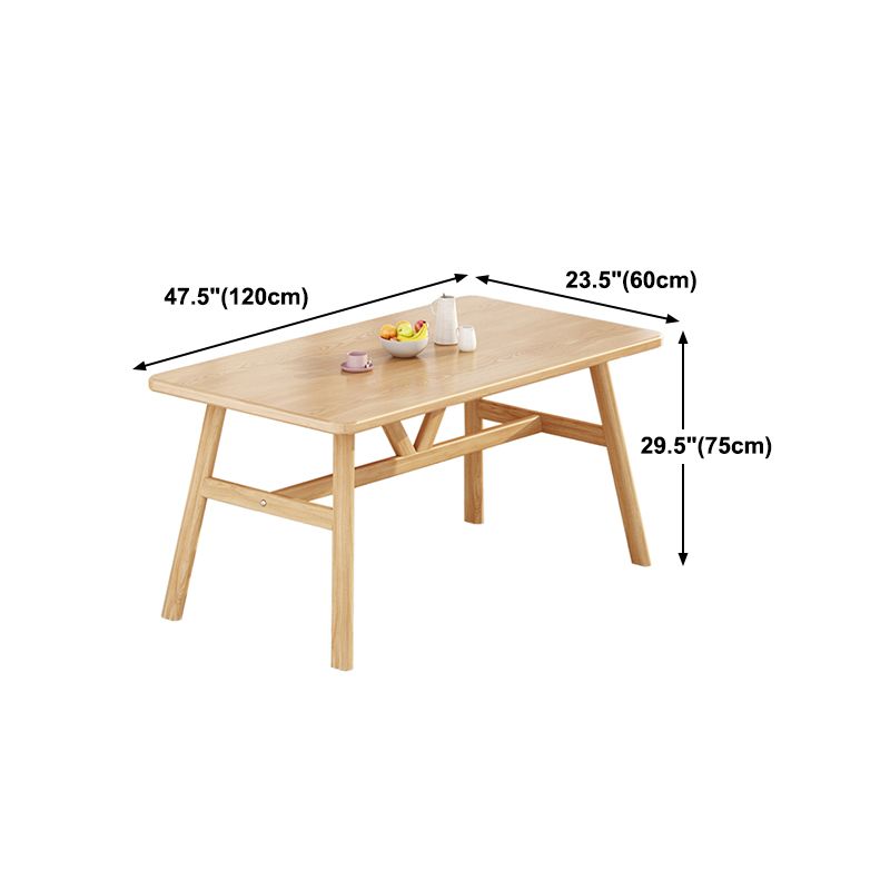 Rectangle Dining Table Trestle Base Dining Table in Walnut and Natural