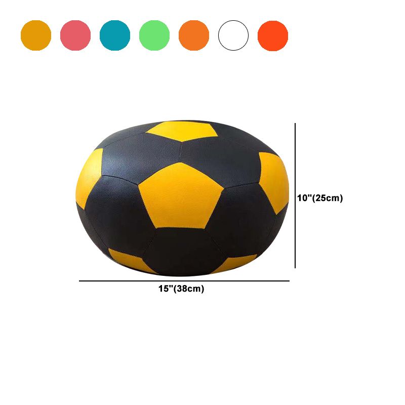 Water Resistant Standard Round Modern Red Leather Pouf for Living Room