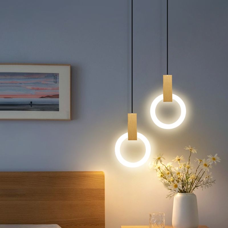 Circle Shape Metal Pendant Lights Modern Style Hanging Lamps