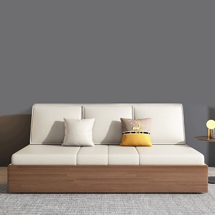 Cushion Back Sofa Futon Armless Convertible Sofa with Storage