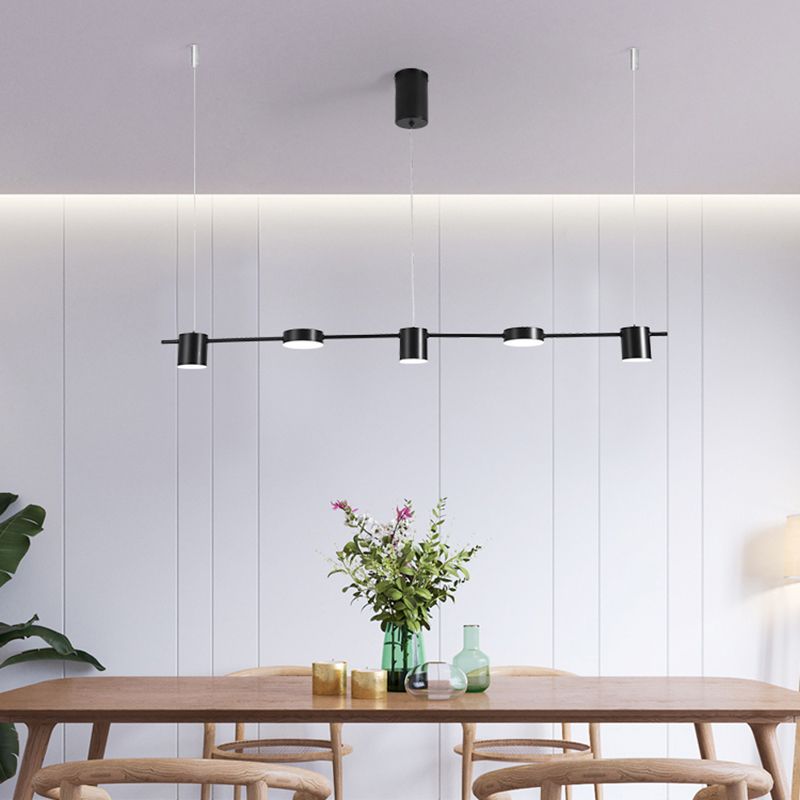 Lámparas modernas de restaurantes LED de restaurante múltiple de cilindro con sombra acrílica