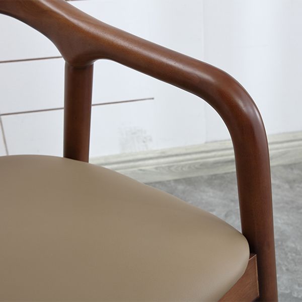 Modern Wood Base Indoor Chair 23''Wide Open Back Dining Side Chair with 4 Legs for Restaurant
