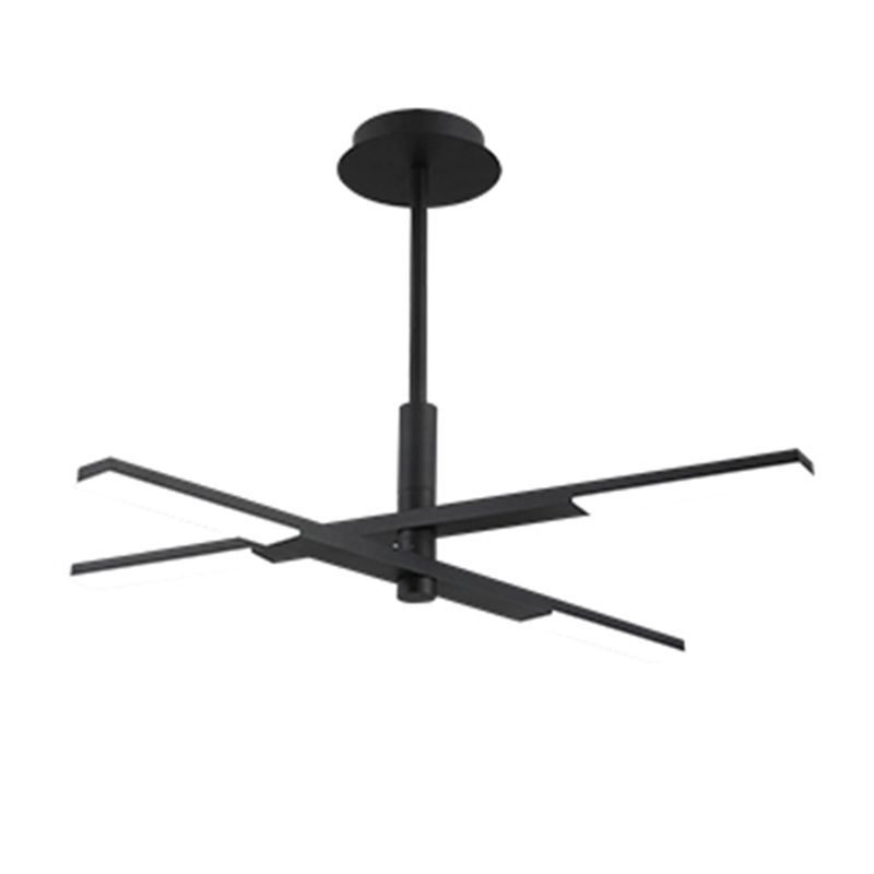 Linearer Schatten Metall Kronleuchter Lichter moderne Kronleuchterbeleuchtung in Schwarz