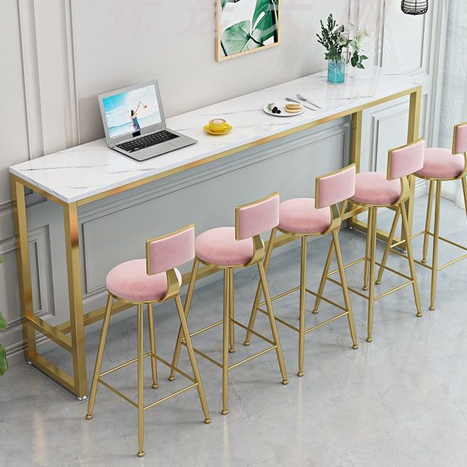 Modern Bar Dining Table Rectangle Bar Table with Trestle Base