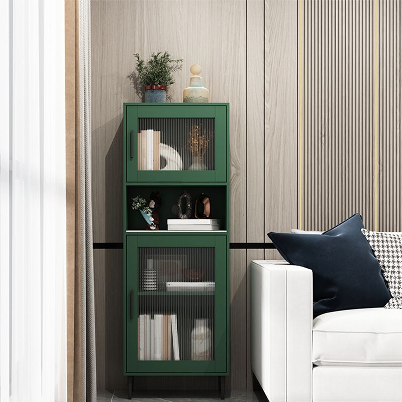 Modern Wooden Storage Cabinet with 2 Storage Shelf and Glass Paned