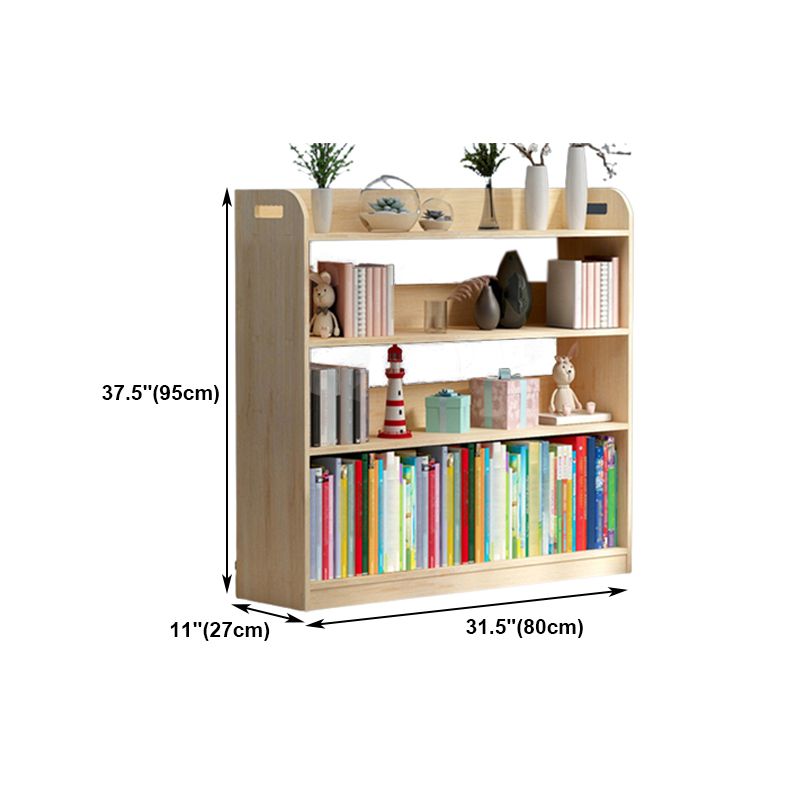 Natural Urban Etagere Bookshelf Oak Wood Open Bookcase for Home