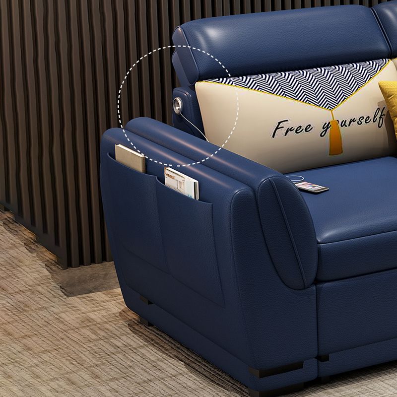 Blue Convertible Sofas Water Resistant Sofa Bed with Storage