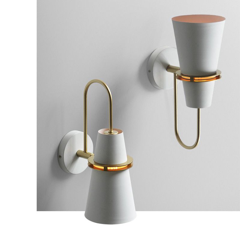 Single Cone Wall Mounted Sconce Modernism Metal Wall Light Sconces