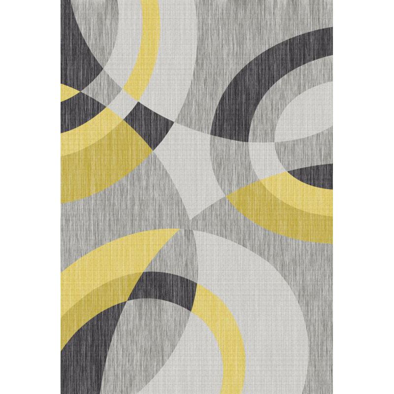 Red Modern Area Rug Polyester Ring Rug Non-Slip Backing Rug for Living Room