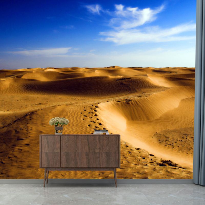 Yellow Desert Landscape Wallpaper Mural Stain-Resistant Wall Covering for Living Room