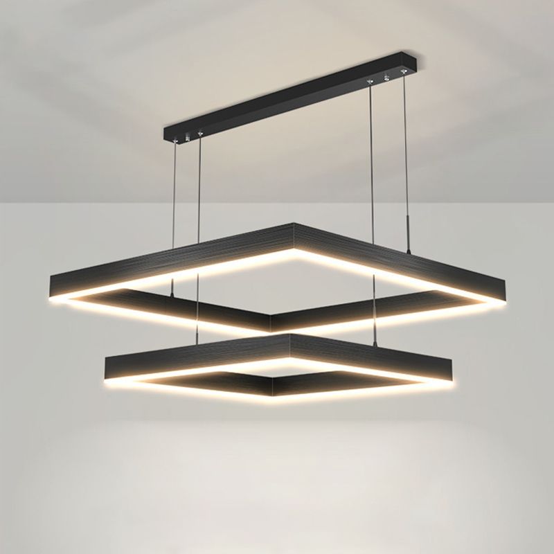 Modern Square Shape Chandelier Light Fixtures Restaurant Hanging Chandelier for Sitting Room