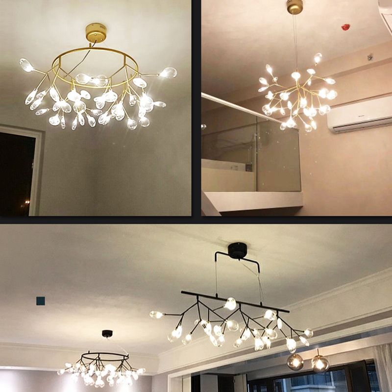 Twig Living Room Pendant Lamp Metallic LED Minimalistic Chandelier Lighting Fixture