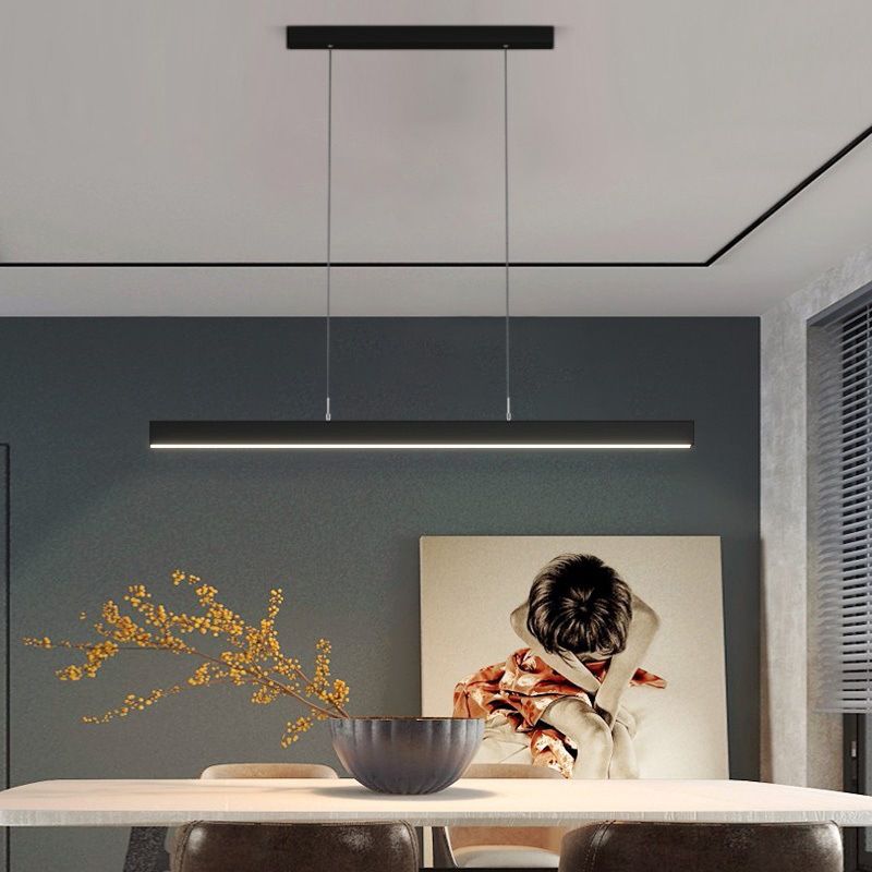LED Simple Hanging Light Modern Rectangle Pendant Lamp Fixture for Dining Room