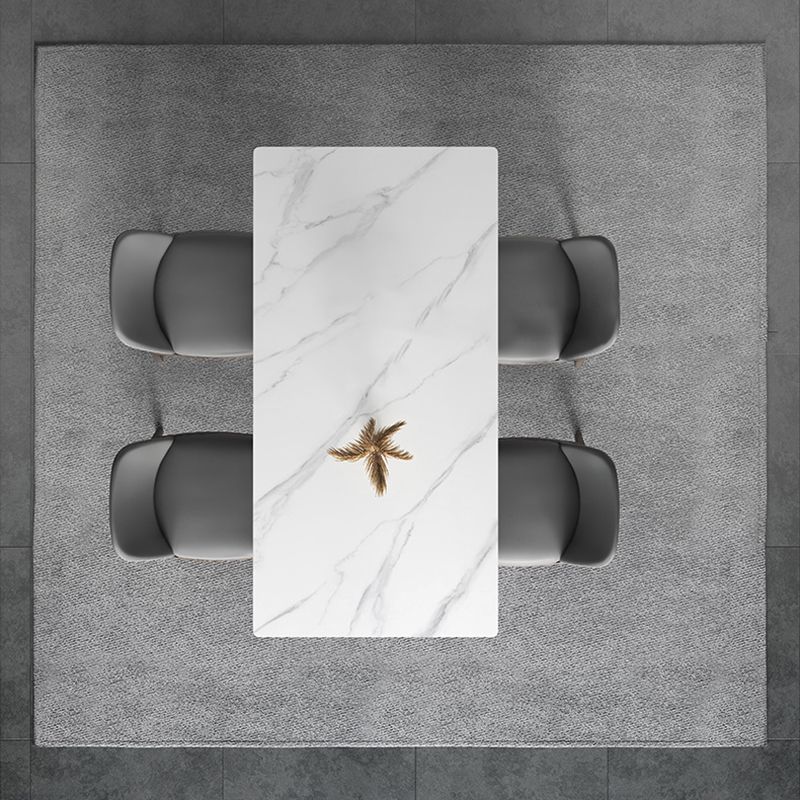 Contemporary Stone Rectangle Table Set 1/2/4/5/7 Pieces Dining Set