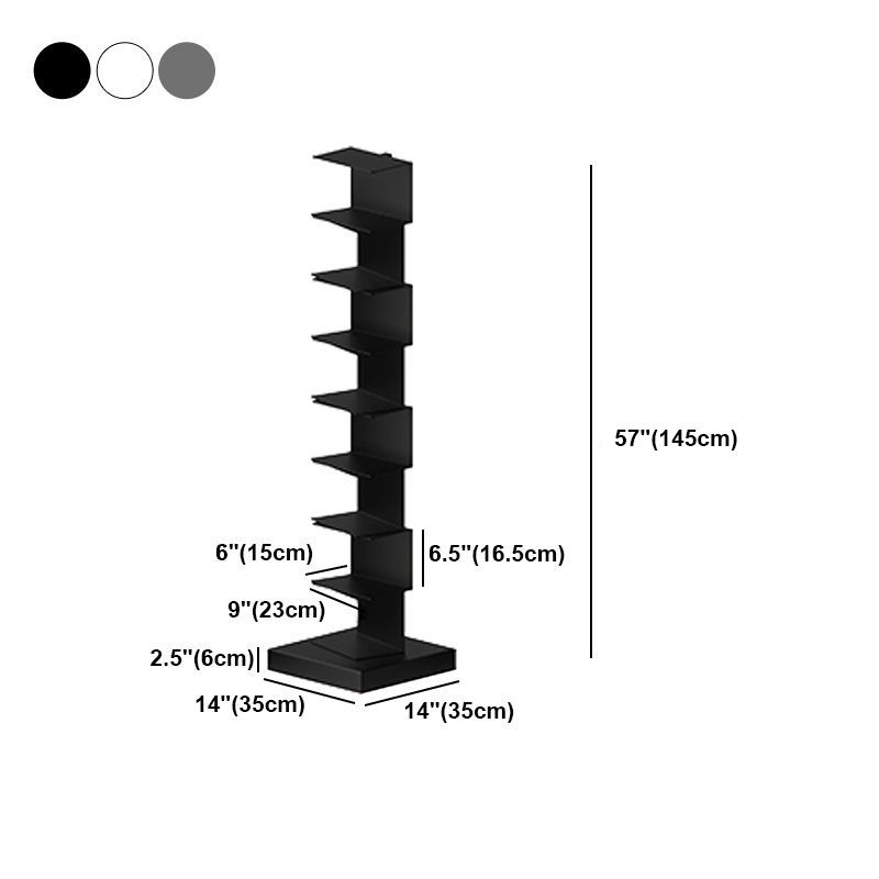 Metal Closed Back Geometric Bookcase Contemporary Style Book Shelf