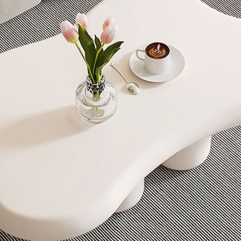 No Distressing 1 Coffee Table 2 Legs White Wood Single Coffee Table