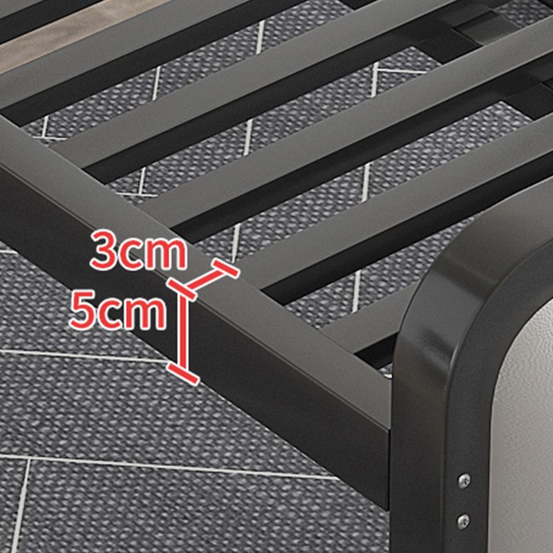 Glam Metal Upholstered Panel Headboard Rectangular Standard Bed