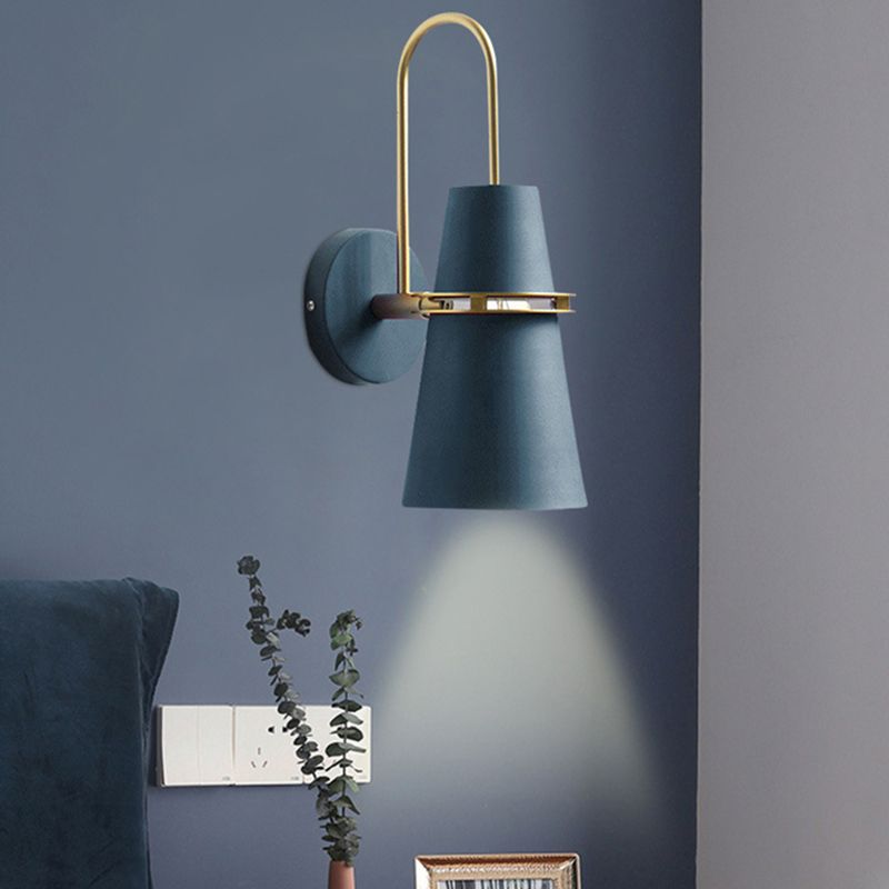 1 Light Metal Wall Mount Light Fixture Modern Dual Cone Wall Sconce Lighting for Bedroom