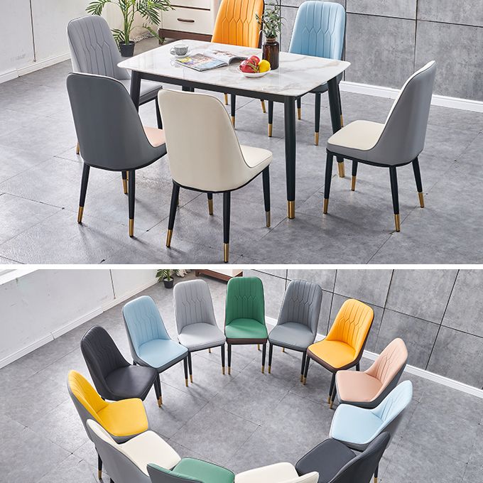 Silla sin brazos de comedor de metal Glam Parsons, silla individual para restaurante
