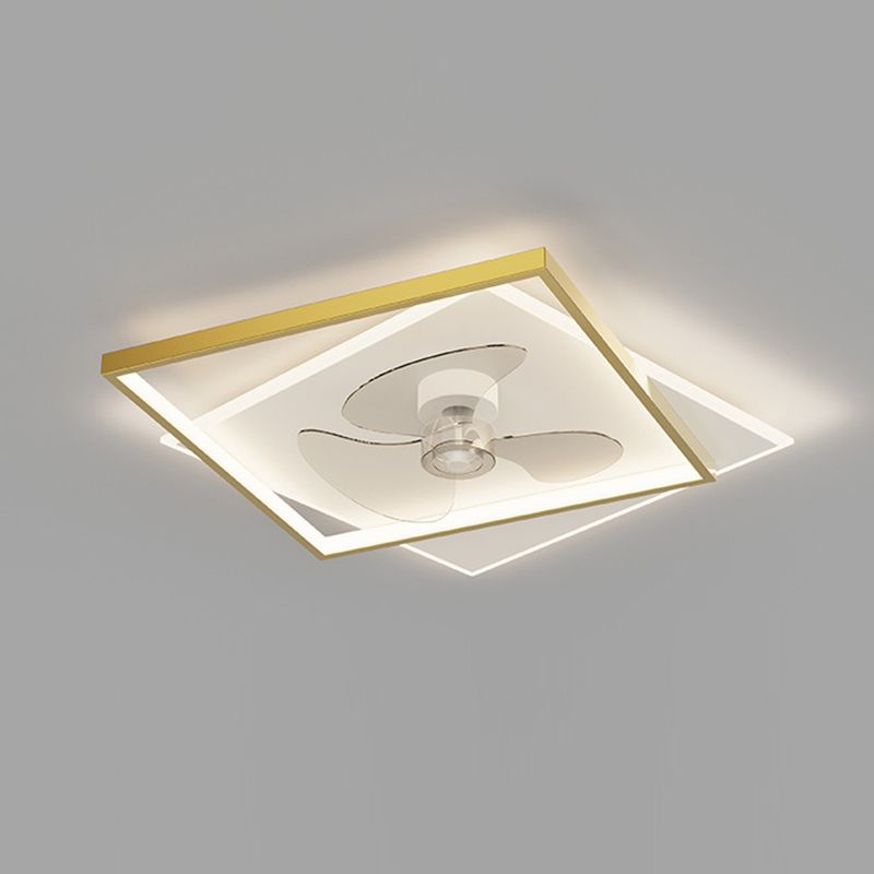 3-Blade Modern LED Ceiling Fan Black/Golden Fan with Light for Room