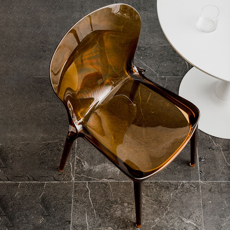 Dining Room Armless Dining Chair Plastic Stacking Side Chair