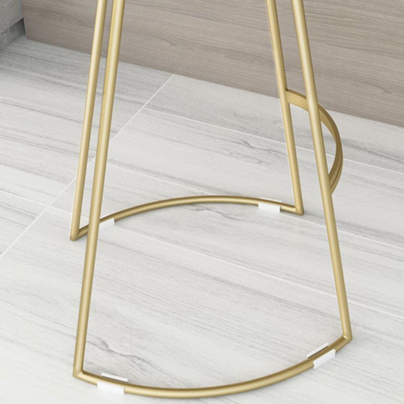 Nordic Style Bar-stool Round Seat Counter Bar Stool with Metal Legs for Home