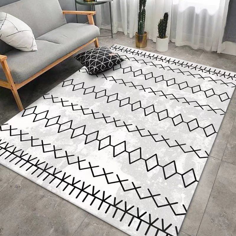 Bohemian Living Room Rug American Print Polyester Area Carpet Stain Resistant Rug