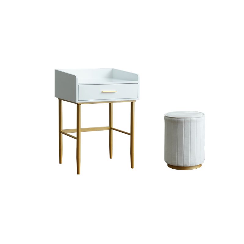 Wooden Vanity Set with 1 Drawer Luxurious Make-up Vanity in White/Grey