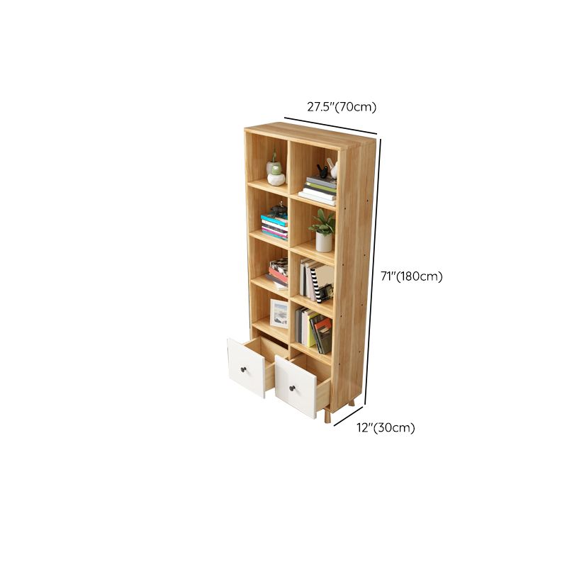 Modern Wooden Bookcase Standard Natural Closed Back Bookshelf