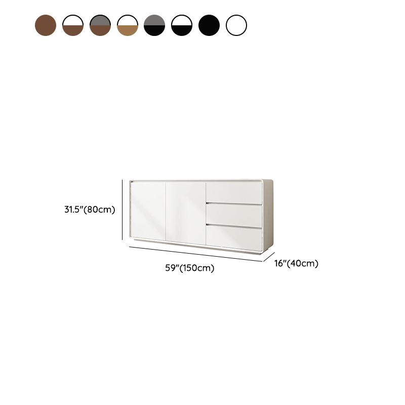 Modern and Contemporary Credenza Wood Dining Buffet with Cabinets and Drawers