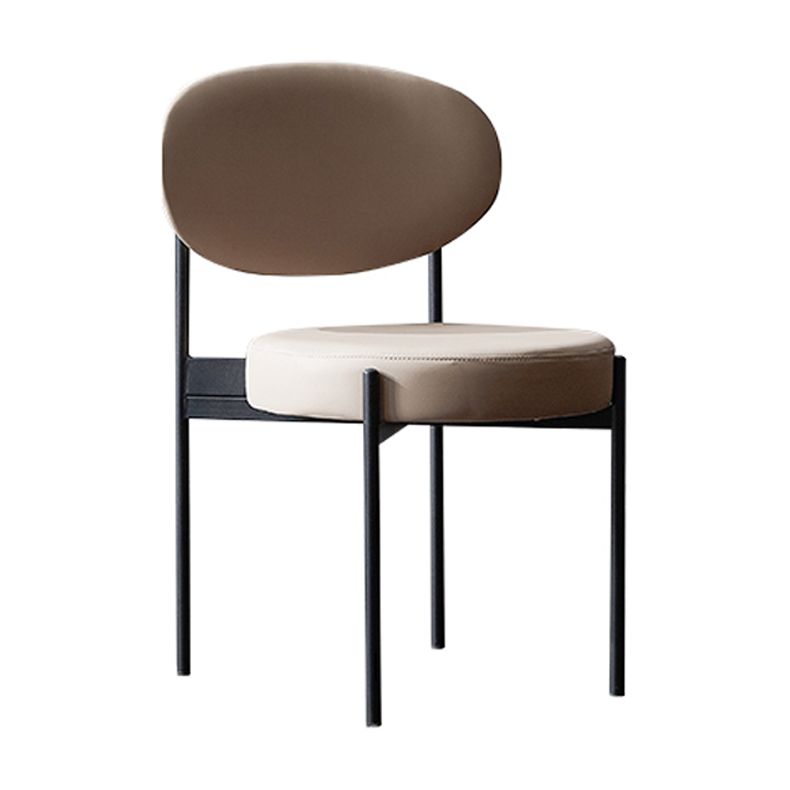 Hedendaagse stijl Open achterkant Dining zijstoel gestoffeerde armloze zijstoelen (set van 2)