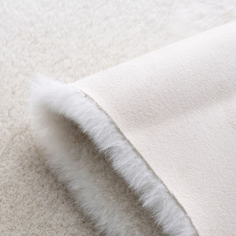 Chic Solid Color Area Carpet Modern Polyester Area Rug Easy Care Area Rug for Bedroom