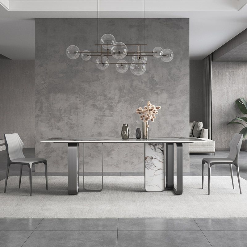 Designer Style Sintered Stone Top Dining Set Rectangle 1/3/4/5/6/9 Pieces Dining Table Set