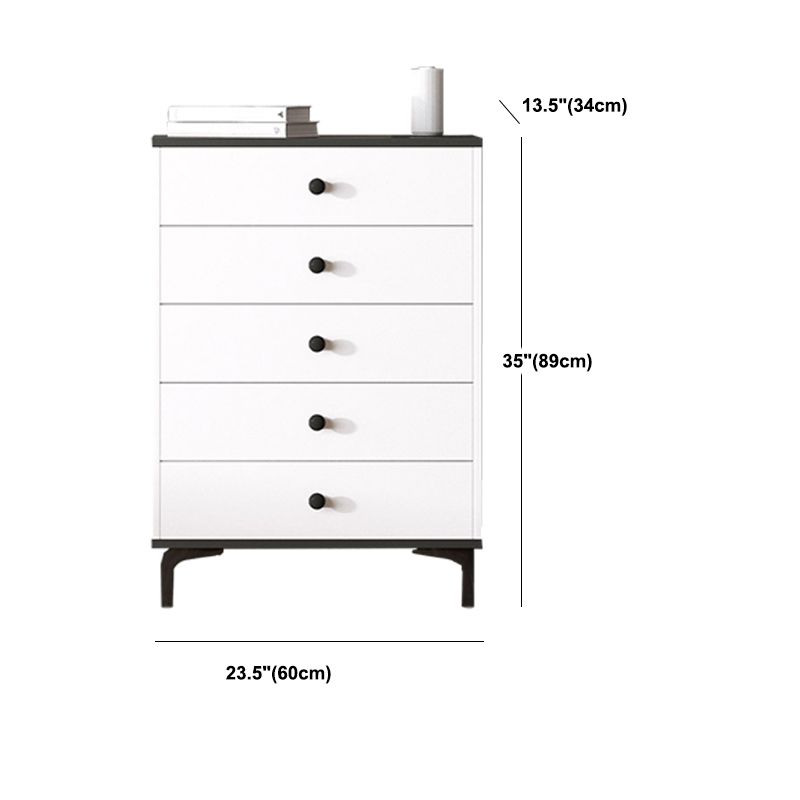 Modern White Storage Chest Dresser Wood Combo Dresser with Drawers and Doors