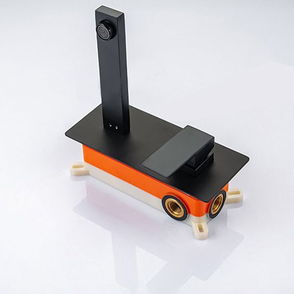 Contemporary Metal Sink Faucet Copper Wall Mounted Bathroom Faucet