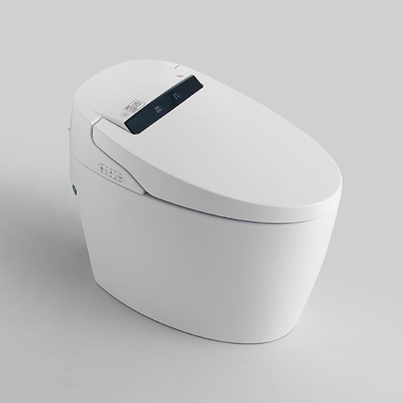 Elongated White Floor Standing Bidet with Heated Seat Contemporary Bidet
