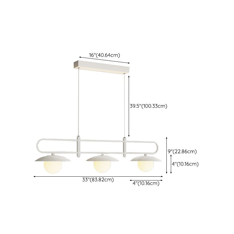 3/4-Light Contemporary Kitchen Island Lighting White Island Pendant Lighting