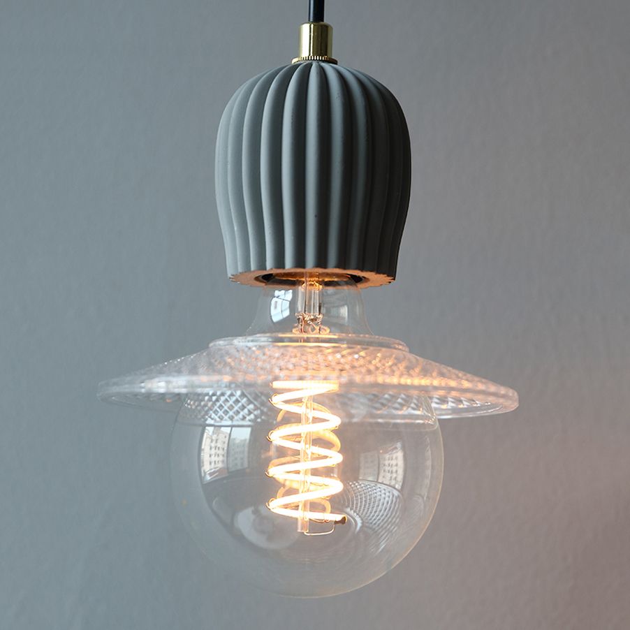 Mini-luminaire pendentif créatif nordique ciment monomoteur de bulbe bleu lumière suspendue pour le café