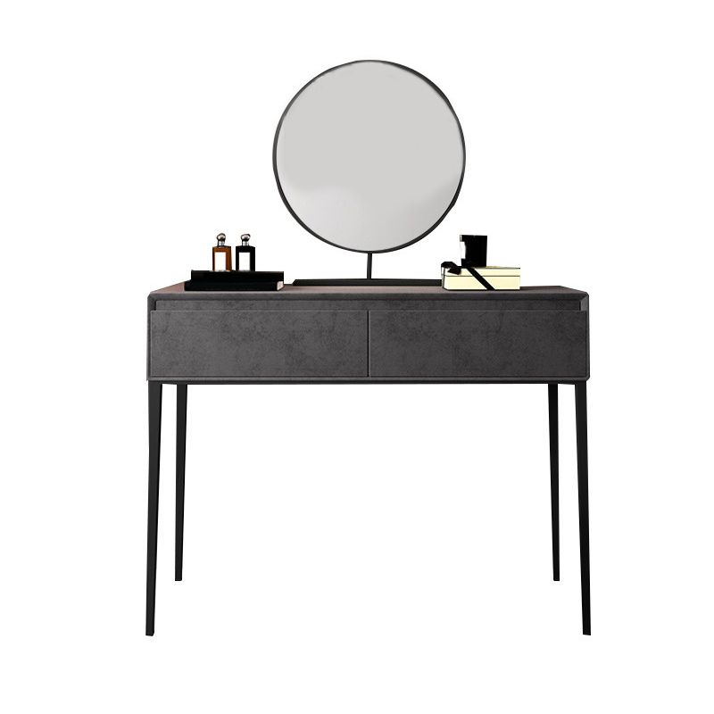 Contemporary Solid Wood Vanity Makeup Table Set 2-Drawer Vanity Dressing Table