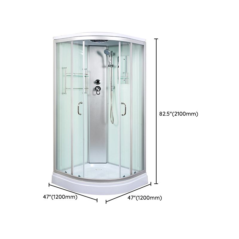 Round Shower Stall Tempered Glass Shower Stall with Rain Shower