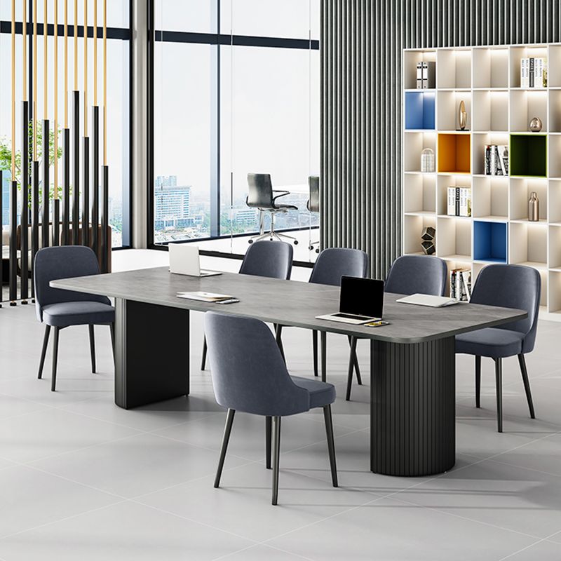 Modern Style Stone Task Desk Rectangular Shape Office Desk with 2 Legs