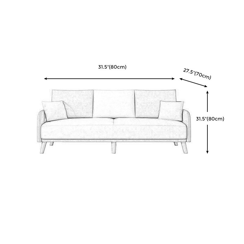 Sofa convertible à bras carré de 80 "High en cuir avec oreiller, salon