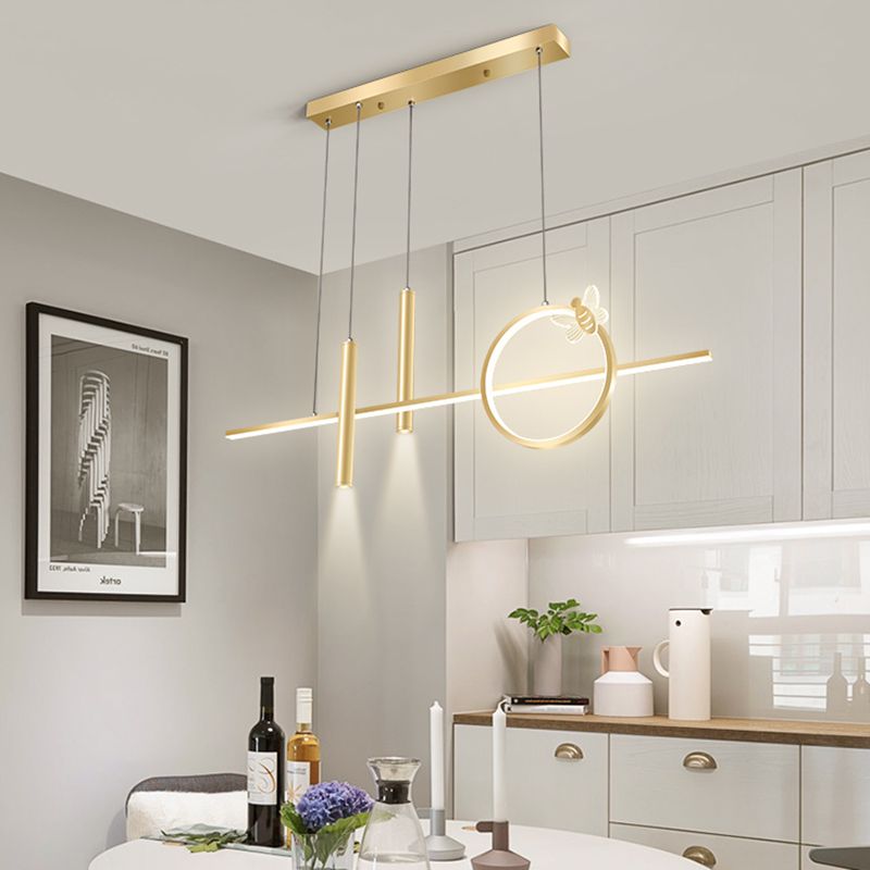 Lampadari a LED moderni Luci a sospensione a sospensione geometriche lampadario in metallo