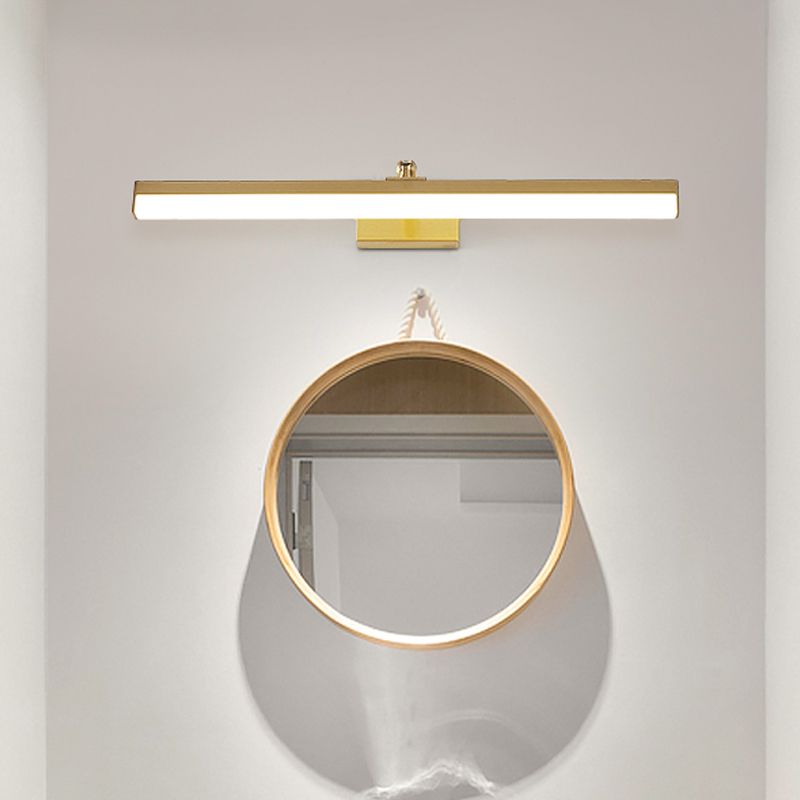 Brass Elongated Wall Mounted Lamp Simplicity LED Metal Vanity Wall Light Fixture