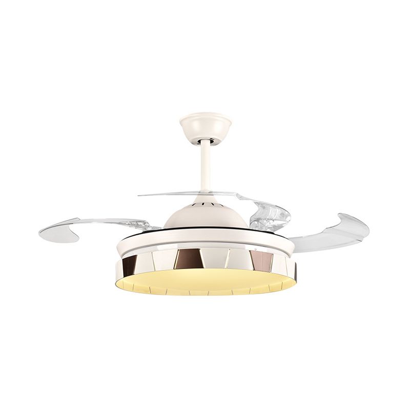 Kreisförmige küchenhängelüfter leichte minimalistische Metall LED 42 "W Silber Semi Flush Mount Deckenleuchte, 4 klare Klingen