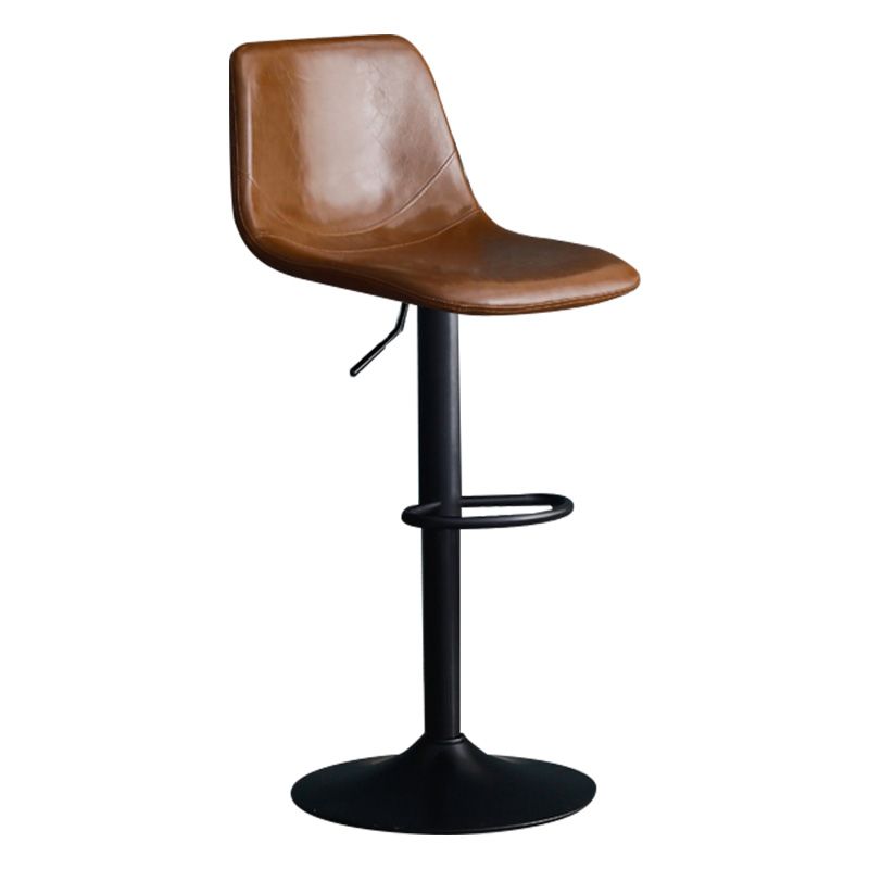 Taburete de Bar moderno giratorio ajustable, tapizado de PU, reposapiés, respaldo, taburete interior