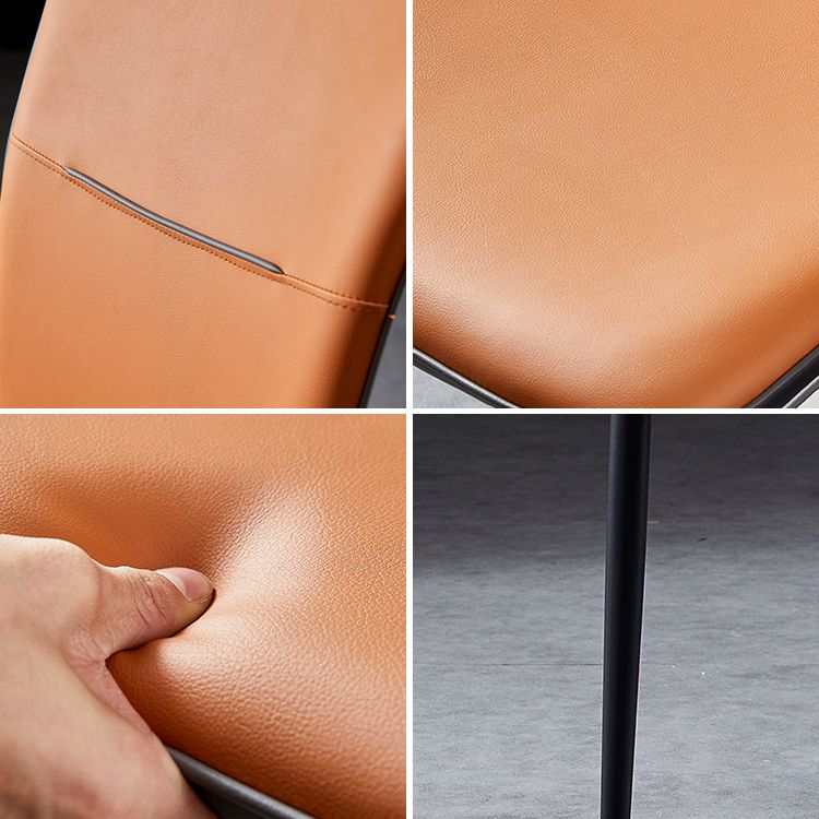 Chaise latéral de maison Scandinave Metal Solid Back 17.7 '' Chaise de restauration de large avec des jambes noires